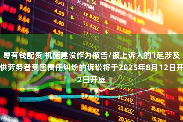 粤有钱配资 机施建设作为被告/被上诉人的1起涉及提供劳务者受害责任纠纷的诉讼将于2025年8月12日开庭
