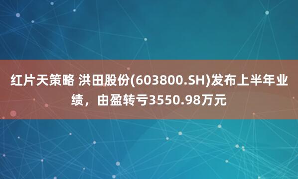 红片天策略 洪田股份(603800.SH)发布上半年业绩，由盈转亏3550.98万元