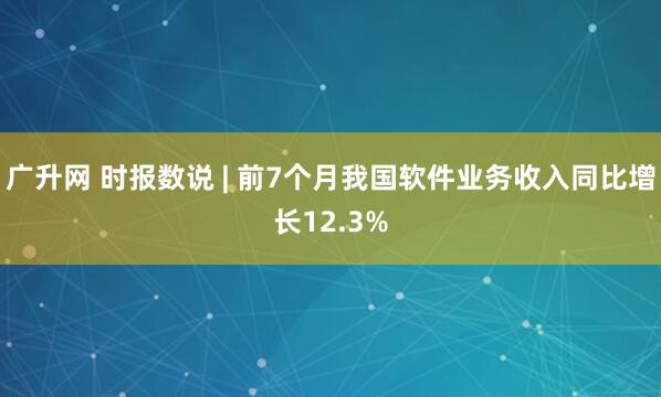 广升网 时报数说 | 前7个月我国软件业务收入同比增长12.3%